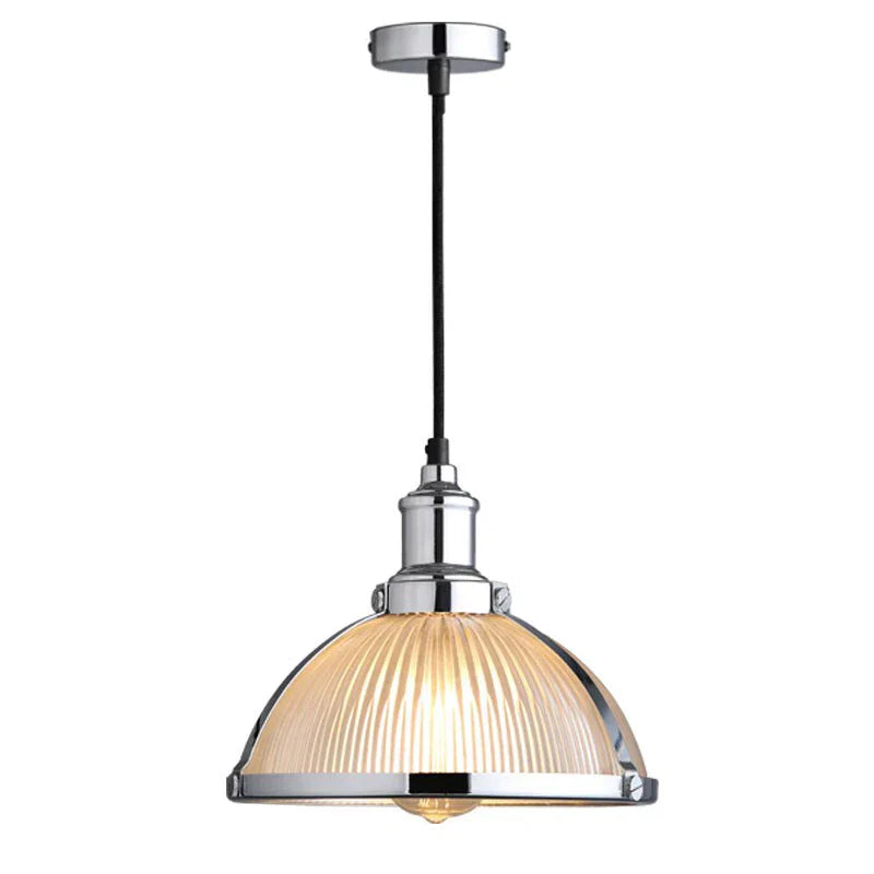 Vintage Glass Shade Hanging Lamp - Loft Luminaire Suspension LED Pendant for Dining Room and Office Lighting
