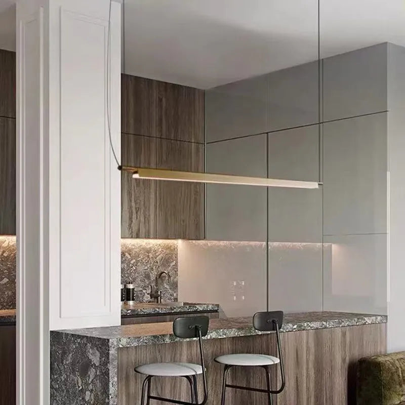 Artistic LED Linear Pendant Lamp - Ideal for Dining Tables, Kitchens, and Bars
