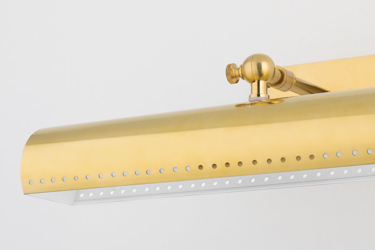 Weldon Picture Light in Aged Brass, Small