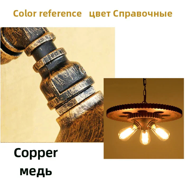 Loft Retro Industrial Iron Chandelier Pendant Lamp - Personality Fixture for Hotel, Restaurant, Bar, and Cafe Lighting