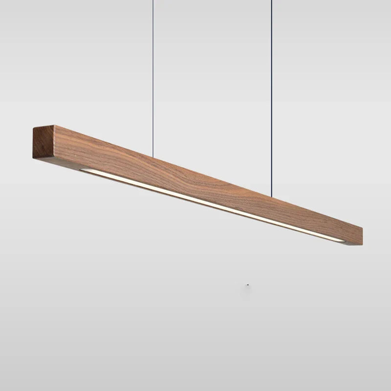 Japanese-inspired Black Walnut Pendant Light - Nordic Minimalist Design for Dining Tables, Offices, and Home Decor