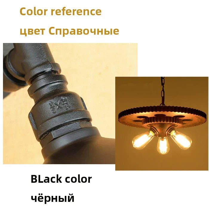 Loft Retro Industrial Iron Chandelier Pendant Lamp - Personality Fixture for Hotel, Restaurant, Bar, and Cafe Lighting