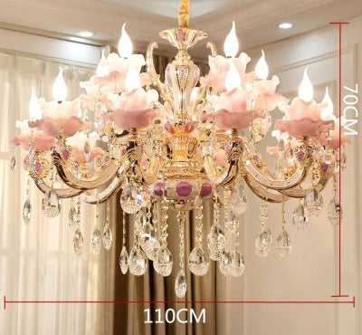 European Style Crystal Chandelier - Elegant Zinc Alloy Pendant Lighting for Modern Decor