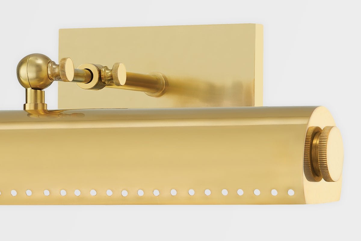 Weldon Picture Light in Aged Brass, Small