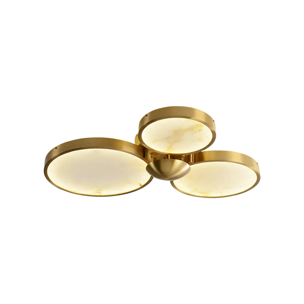 Alabaster 3 Heads Disc Ceiling Light
