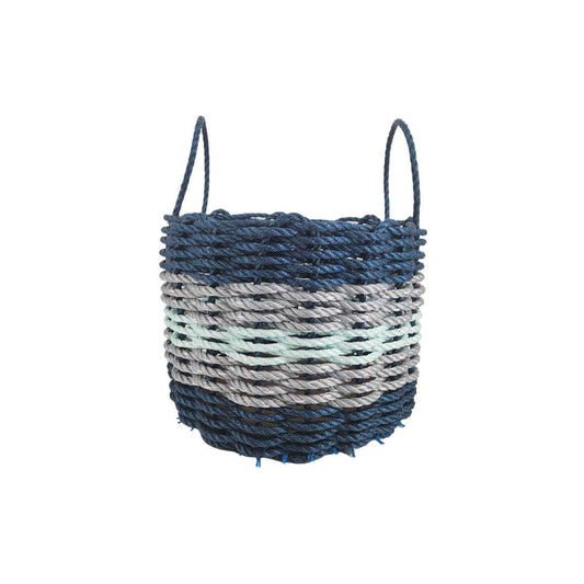 Kitchen Tools & Cookware: Five Stripe Rope Storage Basket Navy Blue, Light Gray, Seafoam by Little Salty Rope
