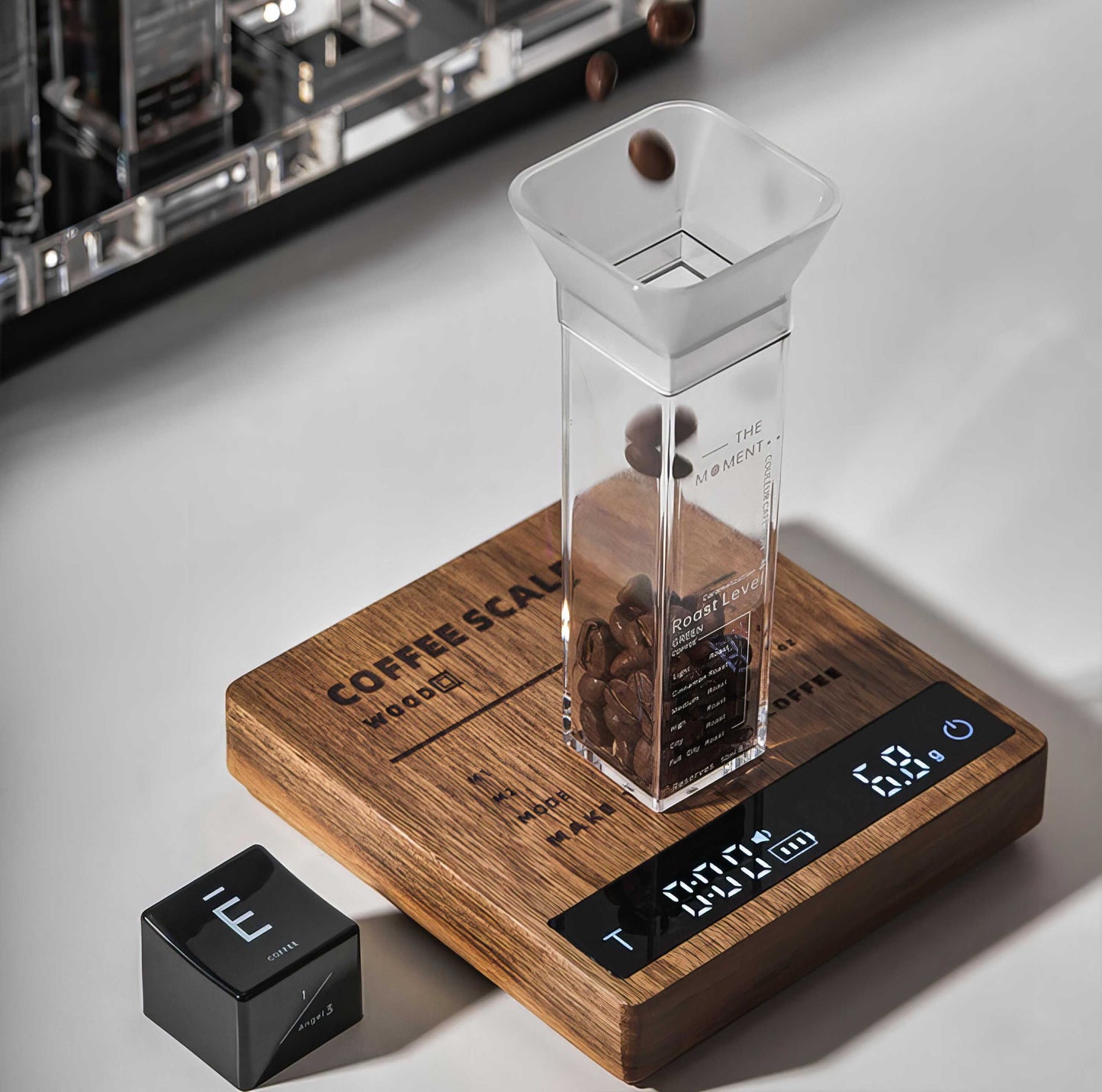 High Precision Wooden Coffee Scale with Touch Sensor