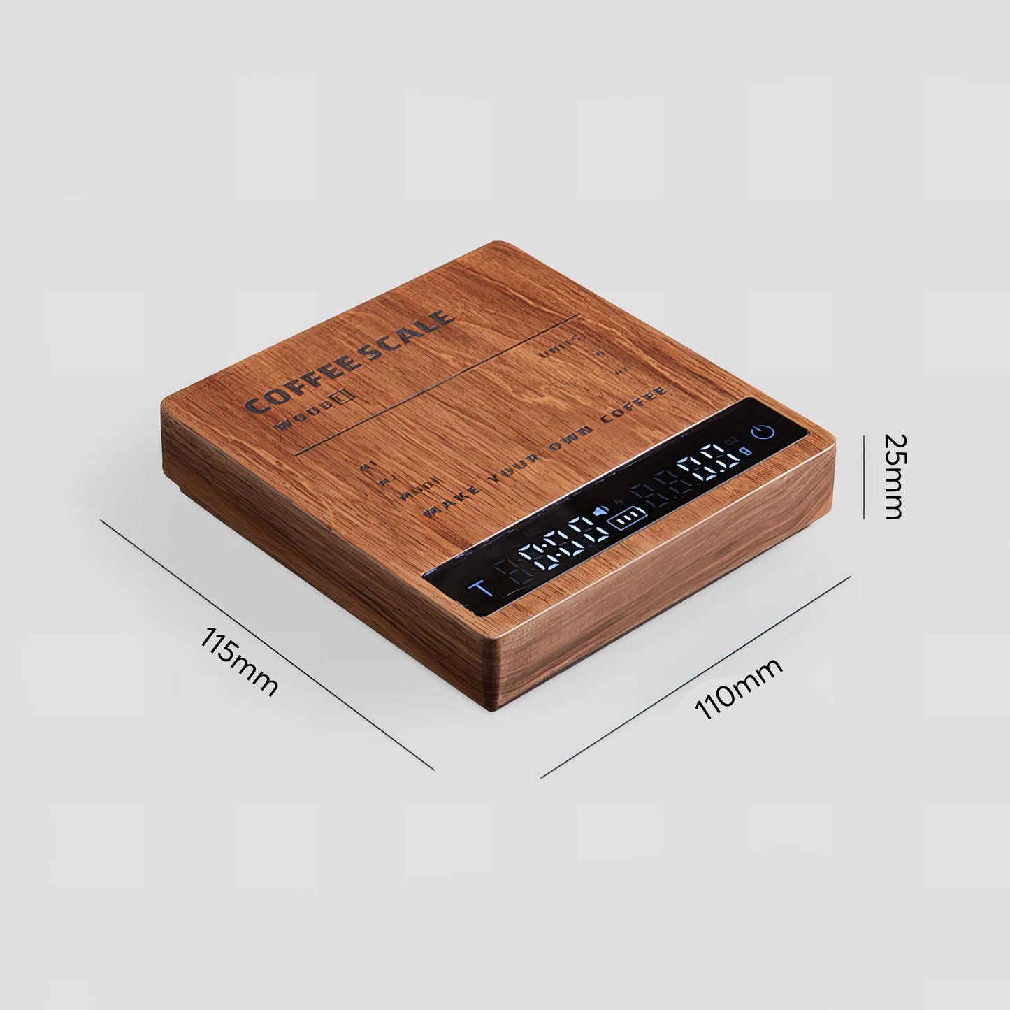 High Precision Wooden Coffee Scale with Touch Sensor