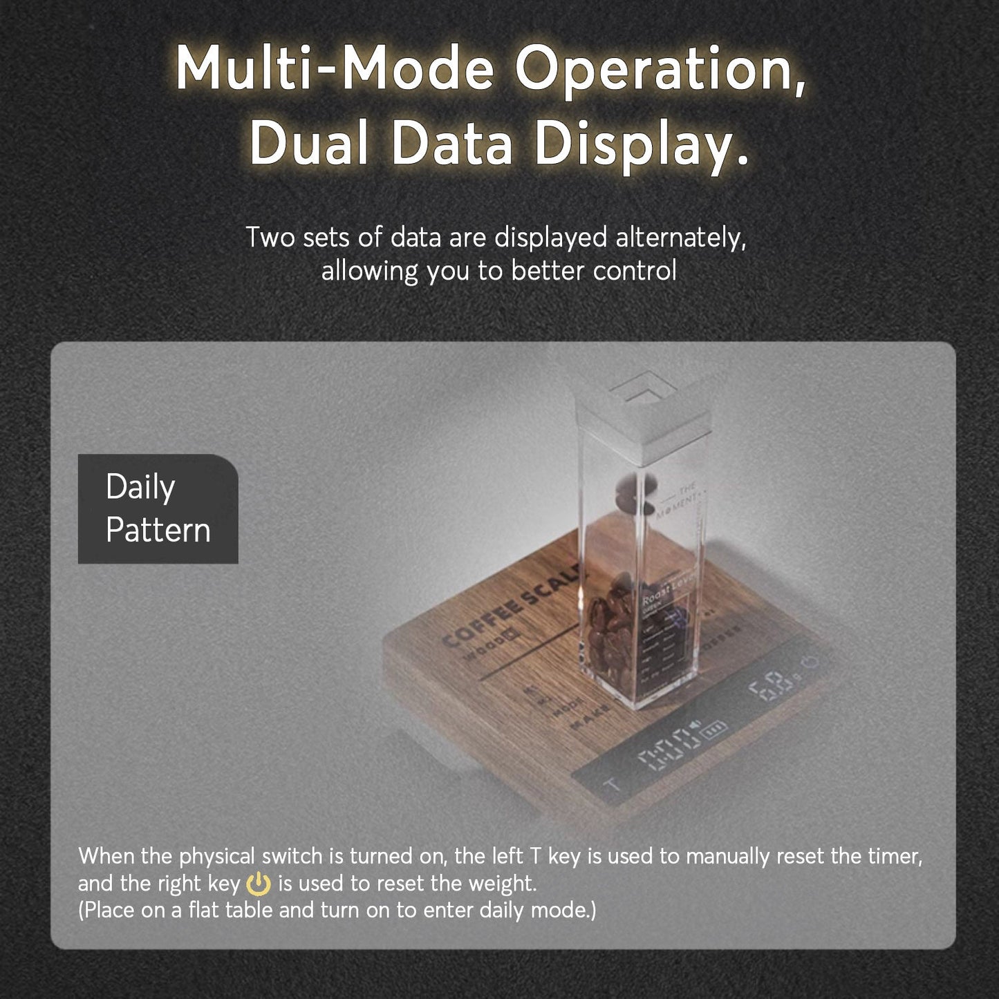 High Precision Wooden Coffee Scale with Touch Sensor