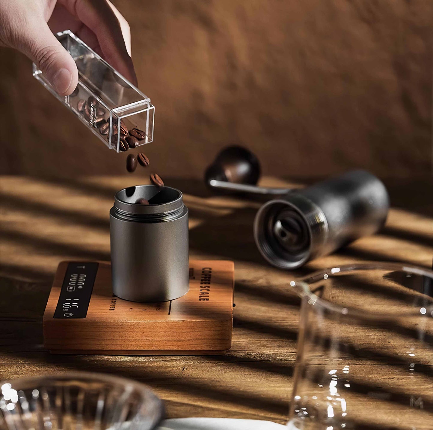 High Precision Wooden Coffee Scale with Touch Sensor