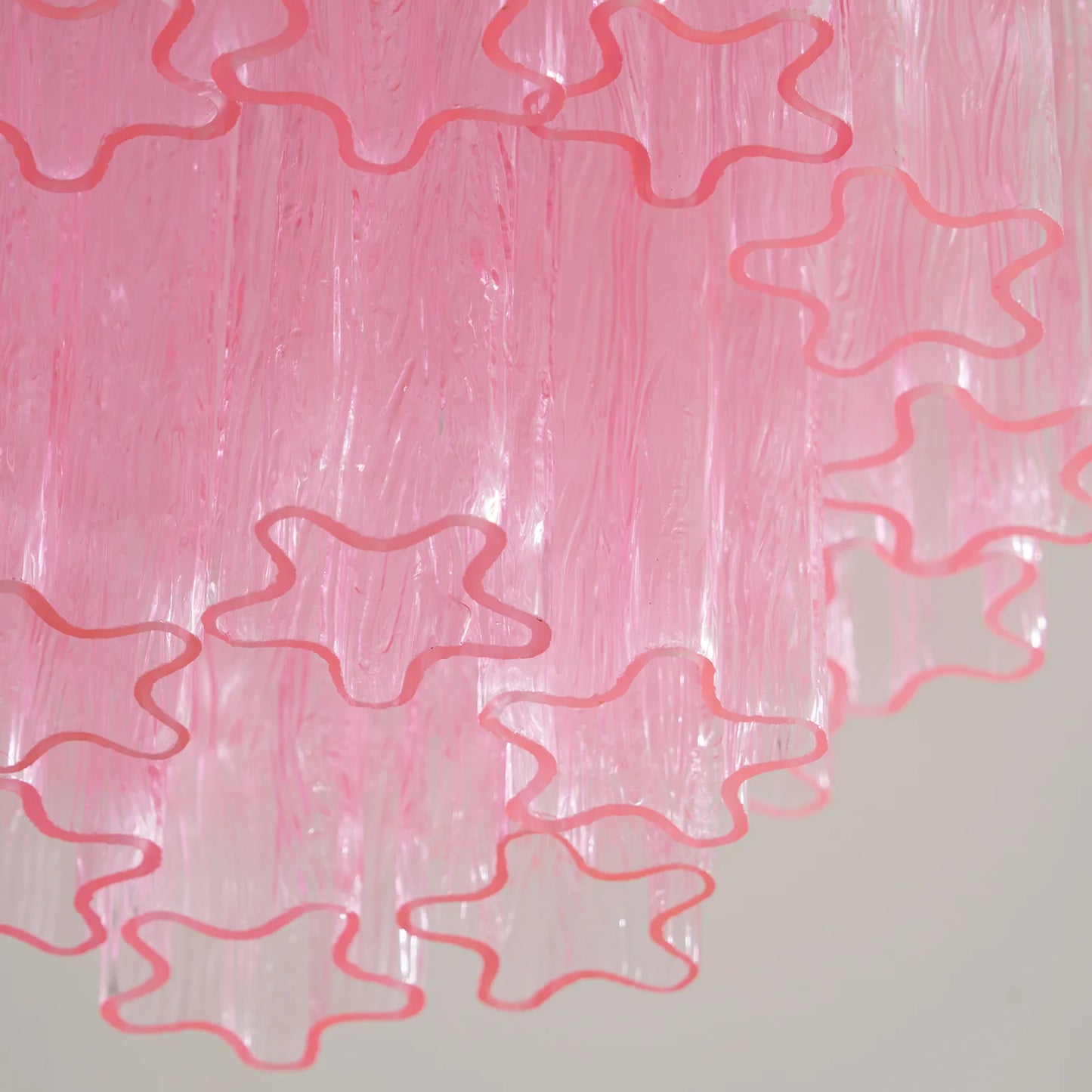 Pink Glass Tubes Murano Ceiling Lamp