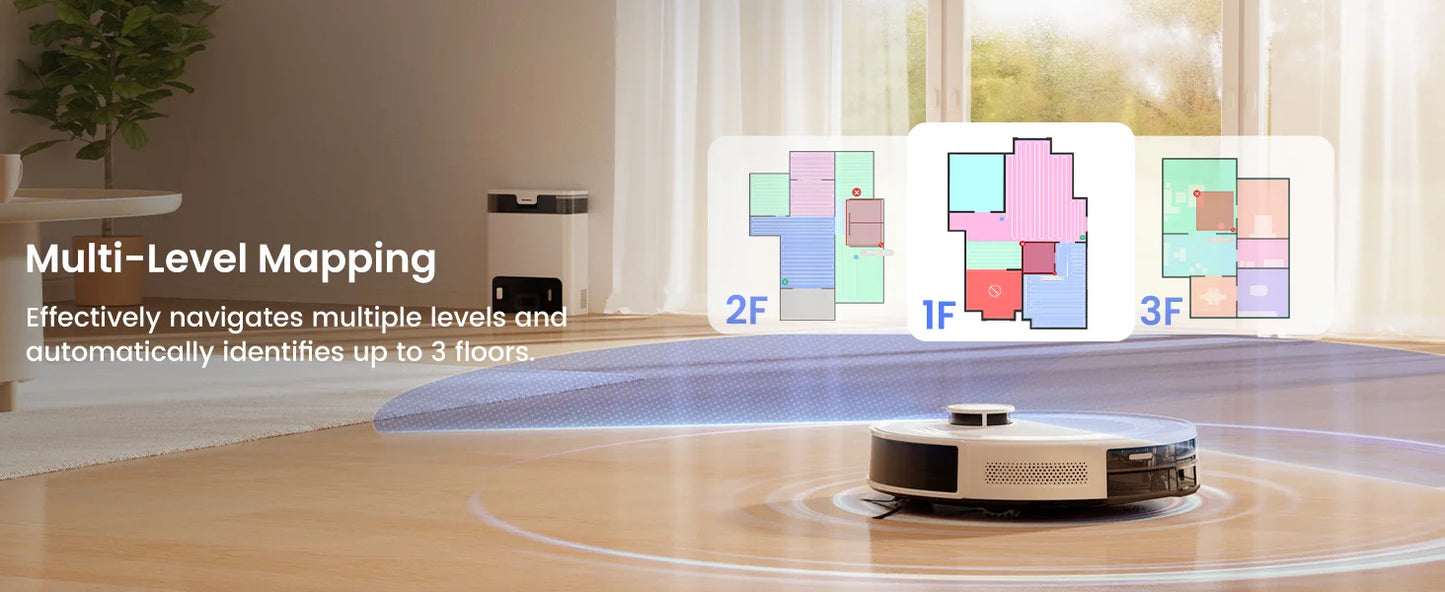 Lefant M2Pro Robot Vacuum with Mop,Self-Emptying, 6000Pa , DTOF Laser Navigation, PSD Obstacle Avoidance, Wi-fi/Alexa Control