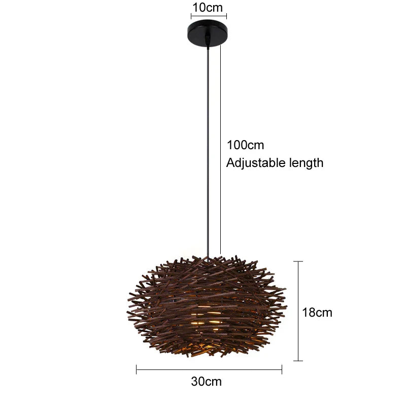 Bamboo Artistry Hand-Woven Pendant Lights - Exquisite Rattan Wicker Chandelier for Your Home