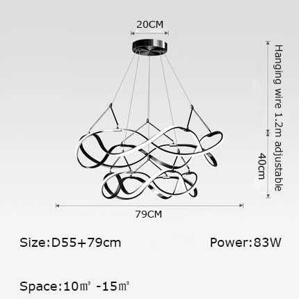 Modern LED Round Pendant Lamplight - Modern Large Chandelier in Gold