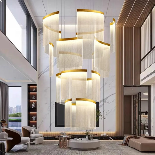 Chic Nordic Stair Chandelier - Versatile Pendant and Ceiling Lights for Living and Dining Rooms, Elevating Indoor Lighting and Home Decor