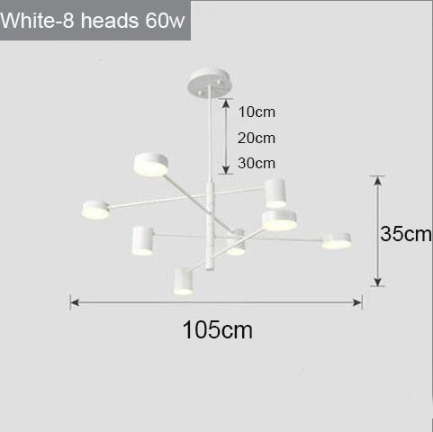 Swivel LED Chandelier - Versatile for Living, Dining, Office - Sleek Black Pendant Light - Modern Home Decor