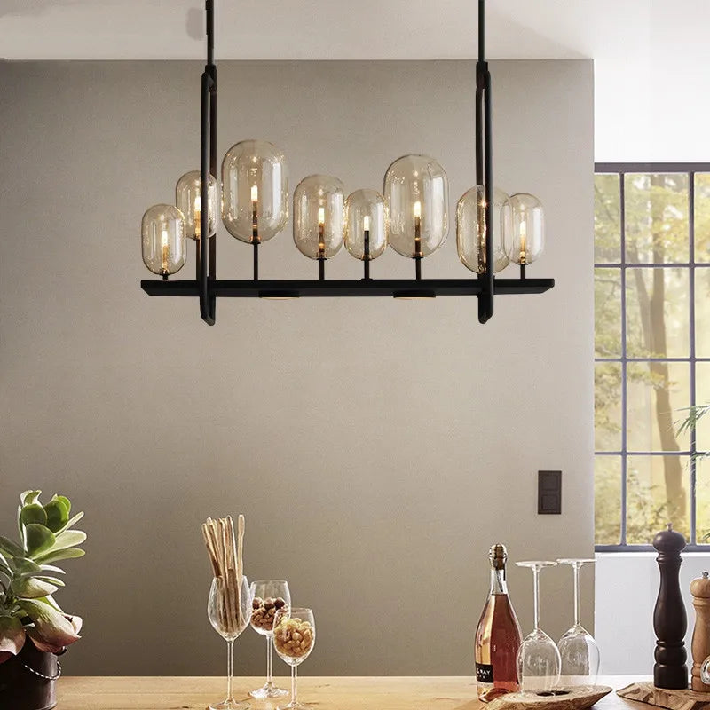 Industrial Glass Pendant Light for Kitchen and Restaurant - Retro Candle Design Luminaire