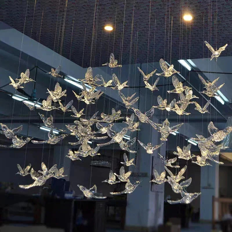 Contemporary LED Bird-Shaped Pendant Lamp - Stylish Illumination for Your Living Space