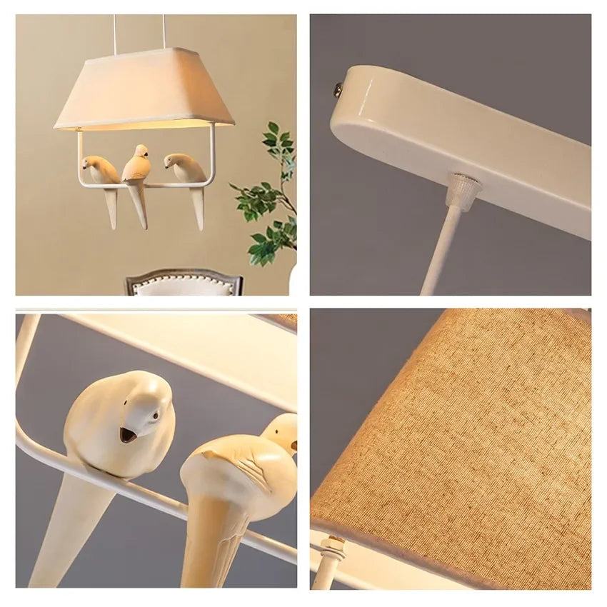 Creative Bird Pendant Lights - Simple Japan Style Chandelier for Ceiling Light in Study, Dining Room, and Home Decor - Birdcage Inspired Design