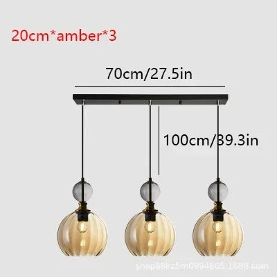 Nordic Colored Glass Chandelier Postmodern Creative Designer Restaurant Bar Counter Bedroom Bedside Lamp Excluding Light Bulbs