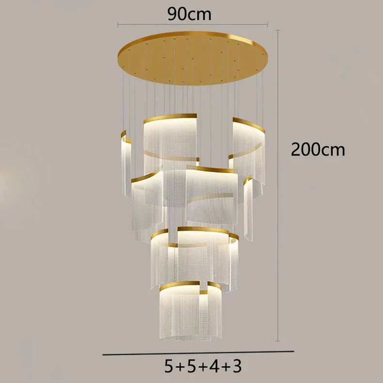 Chic Nordic Stair Chandelier - Versatile Pendant and Ceiling Lights for Living and Dining Rooms, Elevating Indoor Lighting and Home Decor