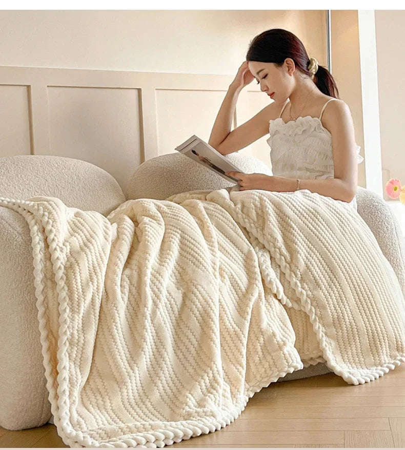2025 new Throw Blanket for Sofa Winter Blanket King Size Home Warm Plaid Comforter Bedspread Bedding Sheet