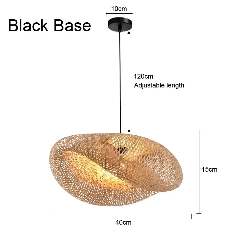 Bamboo Artistry Hand-Woven Pendant Lights - Exquisite Rattan Wicker Chandelier for Your Home