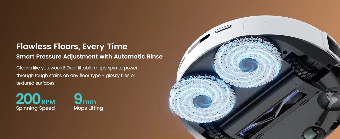 LEFANT Robot Vacuum Cleaner with Mapping, 12000Pa Suction, Emptying Station, Automatic Washing and Drying, DTOF Laser