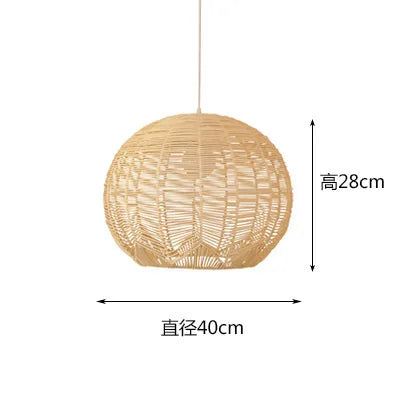 Chinese Creative Hand-Woven Rattan Art LED Pendant Lamp - Retro Decorative Lighting for Restaurants, Hotels, Study Rooms, Hallways, and Rural Decor