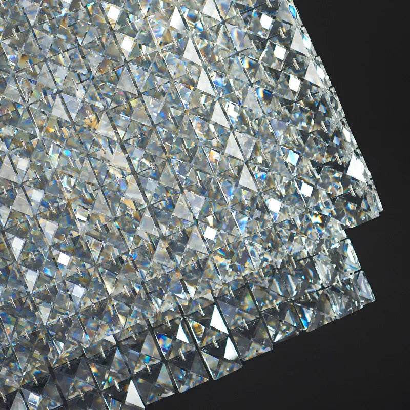 Contemporary Crystal LED Chandelier - Luxury Rectangular K9 Pendant Lamp with Personality for Dining Spaces