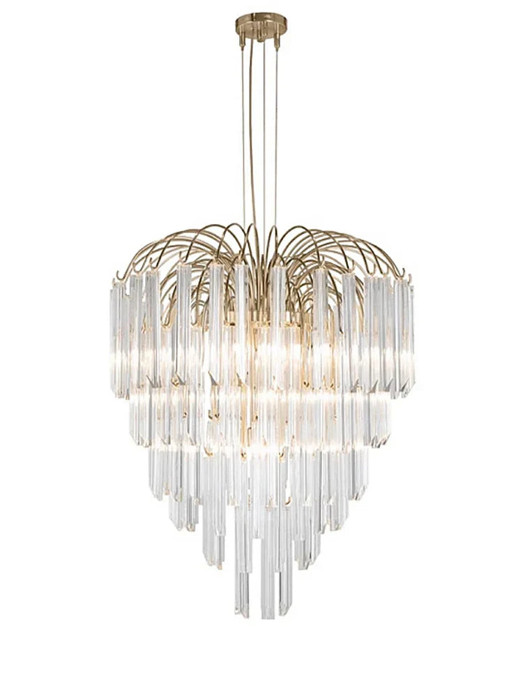Gianna Italian Crystal Glass Pendant Chandelier – Classic Hanging Light for Staircase & High Ceilings