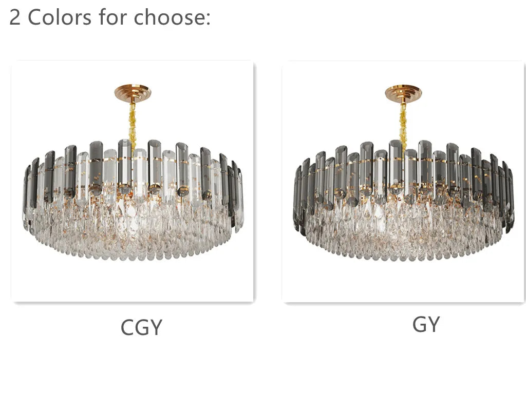 LUVODI Modern Crystal Chandelier Raindrop Pendant Light with 3 Color Lights for Choose