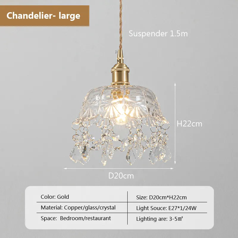 European Retro Glass Pendant Lamp - Vintage-Inspired Lighting Fixture