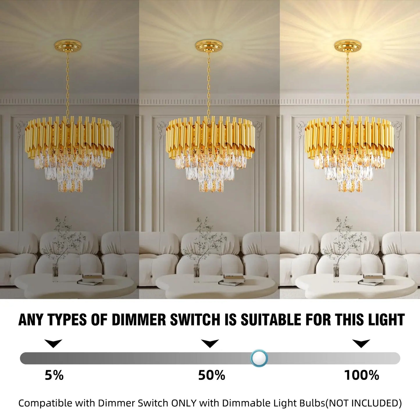 Modern Crystal Chandeliers,Crystal Pendant Light Fixture, 3-Tier Flush Mount Crystal Ceiling Light Raindrop for Dining Room Livi