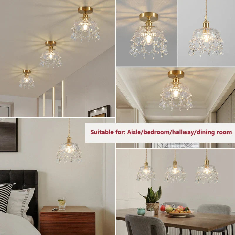 European Retro Glass Pendant Lamp - Vintage-Inspired Lighting Fixture