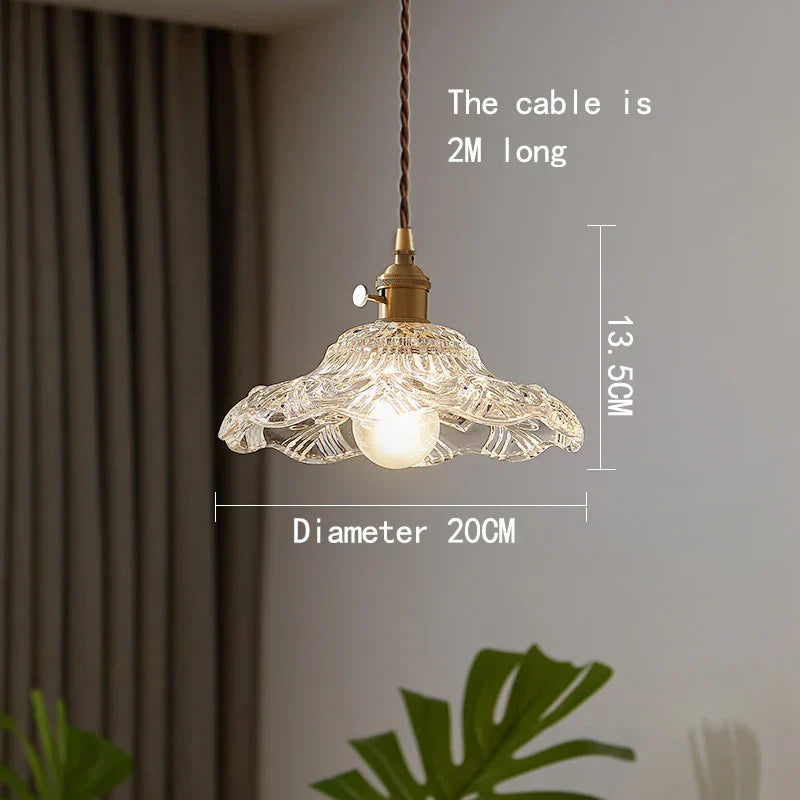 Japanese Glass Pendant Light - Vintage Brass Restaurant and Bar Lighting