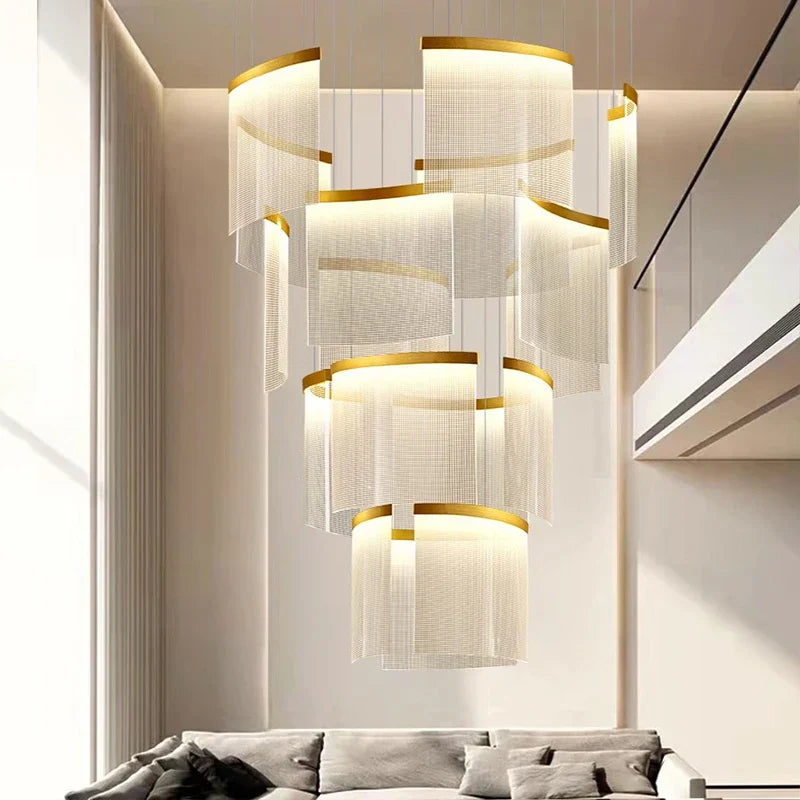 Chic Nordic Stair Chandelier - Versatile Pendant and Ceiling Lights for Living and Dining Rooms, Elevating Indoor Lighting and Home Decor