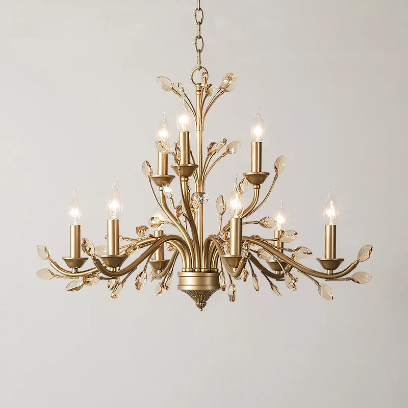 American Modern LED Crystal Ceiling Chandeliers - French Elegance for Living and Dining Spaces