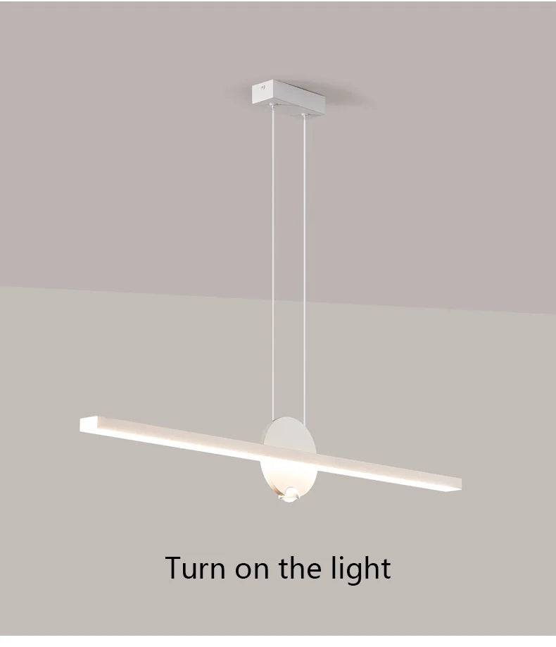 Minimalist Linear Pendant Lights LED Modern Chandelier Dining Room Island Light Restaurant Cafe Bar Office Hanging Lamps Black