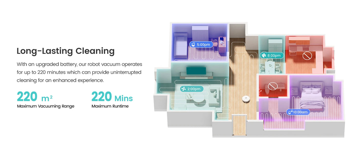 LEFANT Robot Vacuum Cleaner with Mapping, 12000Pa Suction, Emptying Station, Automatic Washing and Drying, DTOF Laser