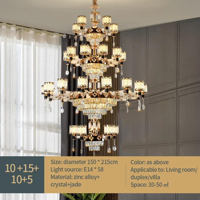 Exquisite Crystal Pendant Chandelier - A Luxurious and Romantic Lighting Fixture for Your Living Space