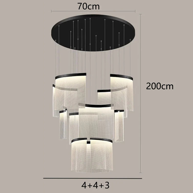 Chic Nordic Stair Chandelier - Versatile Pendant and Ceiling Lights for Living and Dining Rooms, Elevating Indoor Lighting and Home Decor
