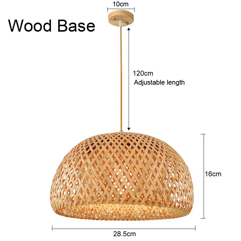 Bamboo Artistry Hand-Woven Pendant Lights - Exquisite Rattan Wicker Chandelier for Your Home