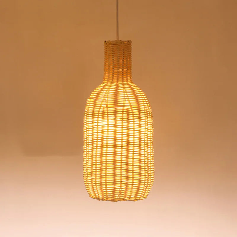 Vintage Handmade Rattan Pendant Light - Creative Lighting for Dining Rooms, Cafes, Restaurants, and Natural Luminaire
