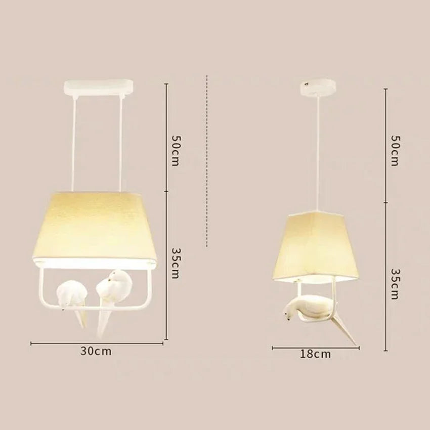 Creative Bird Pendant Lights - Simple Japan Style Chandelier for Ceiling Light in Study, Dining Room, and Home Decor - Birdcage Inspired Design