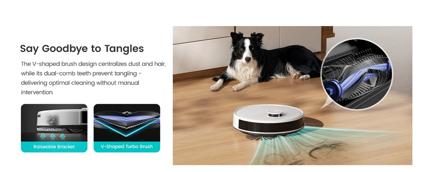 LEFANT Robot Vacuum Cleaner with Mapping, 12000Pa Suction, Emptying Station, Automatic Washing and Drying, DTOF Laser