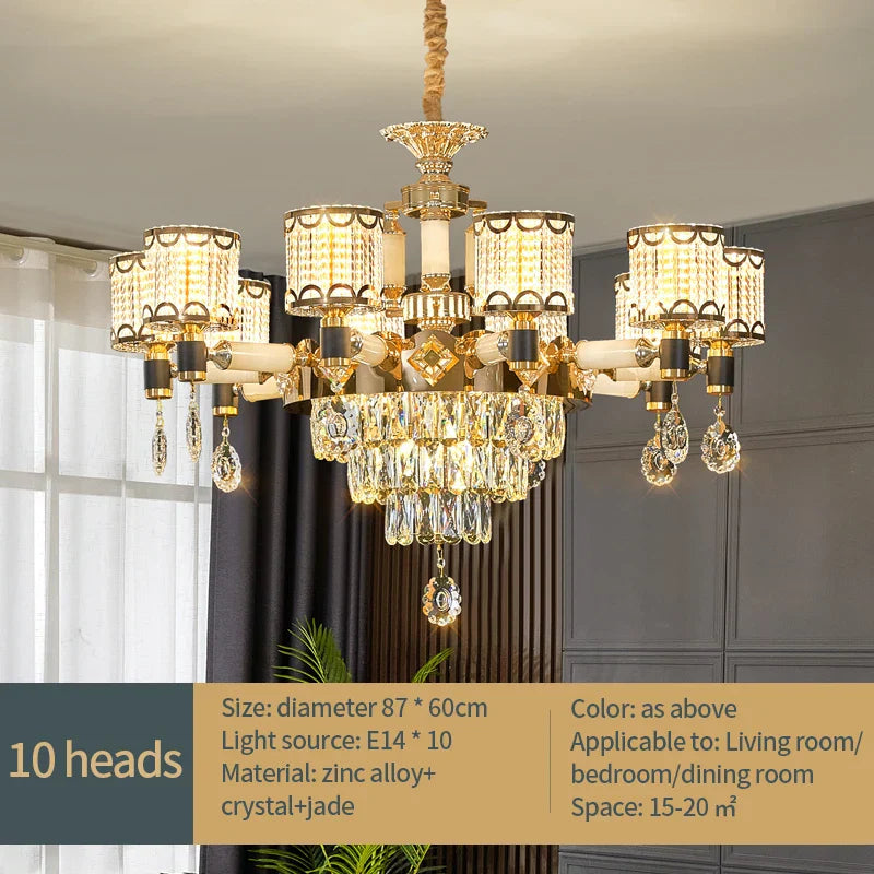 Exquisite Crystal Pendant Chandelier - A Luxurious and Romantic Lighting Fixture for Your Living Space