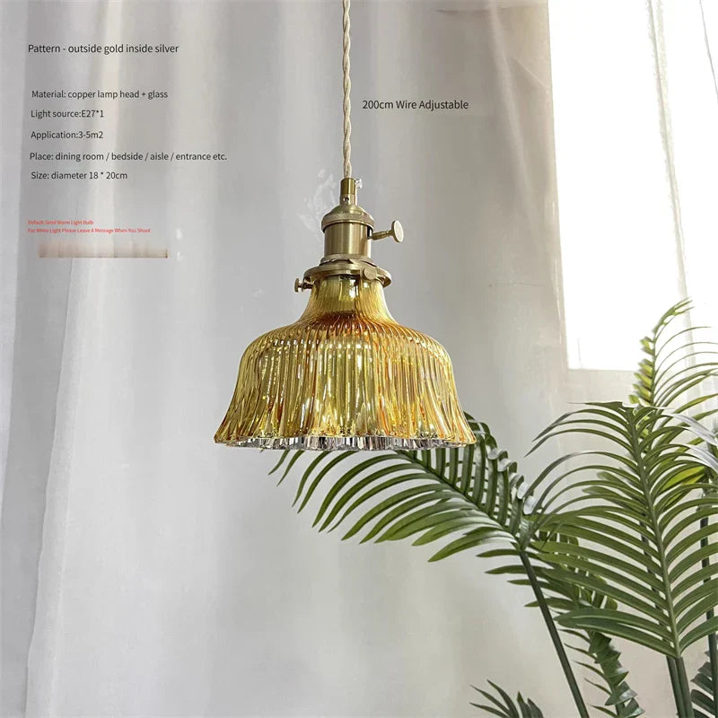 Vintage Brass Green Glass Pendant Light - Illuminate Your Dining Room, Bar, or Bedroom with Scandinavian Elegance