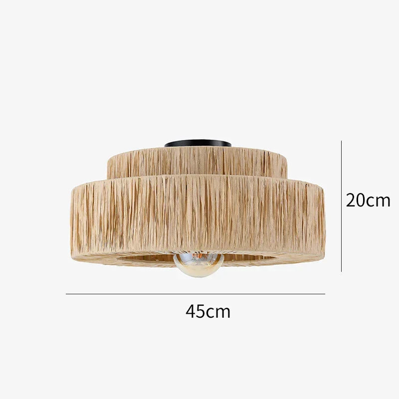 Artful Hand-Knitted Rattan Pendant Lamp - Elegant Lighting for Living Rooms and Bedrooms