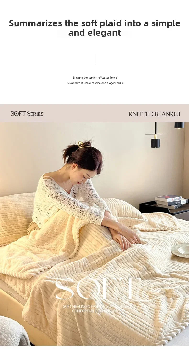 2025 new Throw Blanket for Sofa Winter Blanket King Size Home Warm Plaid Comforter Bedspread Bedding Sheet